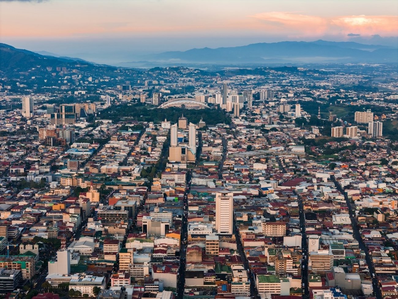 Aerial view of downtown San José, Costa Rica